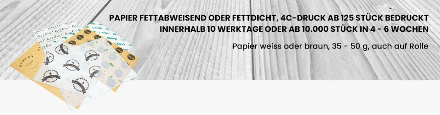 Einschlagpapier, Bogen fettdicht