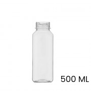 Saft- & Smoothie Flasche mit Kappe, 4-eckig, 500 ml