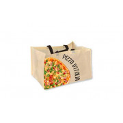 Pizza-Tragetasche Non Woven, 100 g/m² mit Boden- und Seitenfalte
