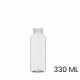 Saft- & Smoothie Flasche mit Kappe, 4-eckig, 330 ml